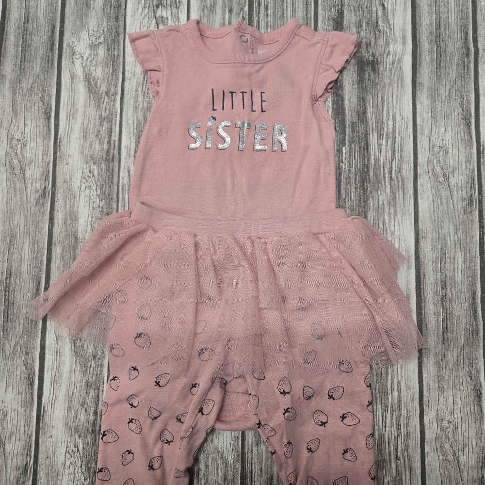 Carters pink little sister strawberry outfit